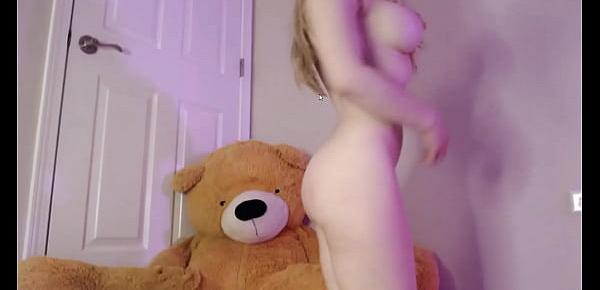 Blonde Russian Teen In Stockings Masturbating